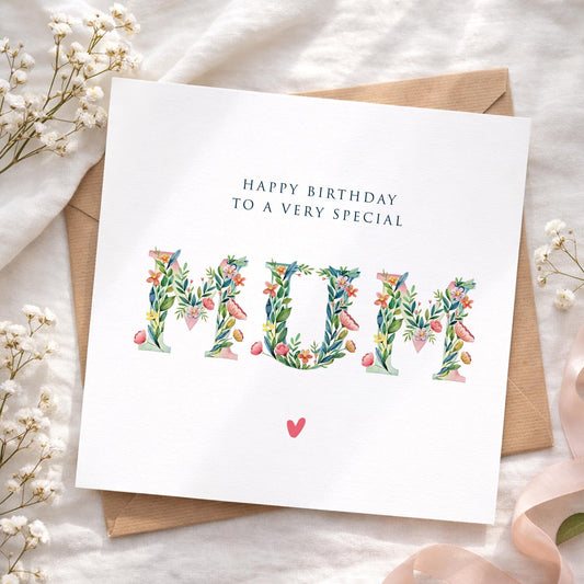 Birthday Card for mum, Floral Card For Mom, Mum Grandma Birthday Card, mothers day Card, Birthday Nan, Auntie Birthday Gift For Her