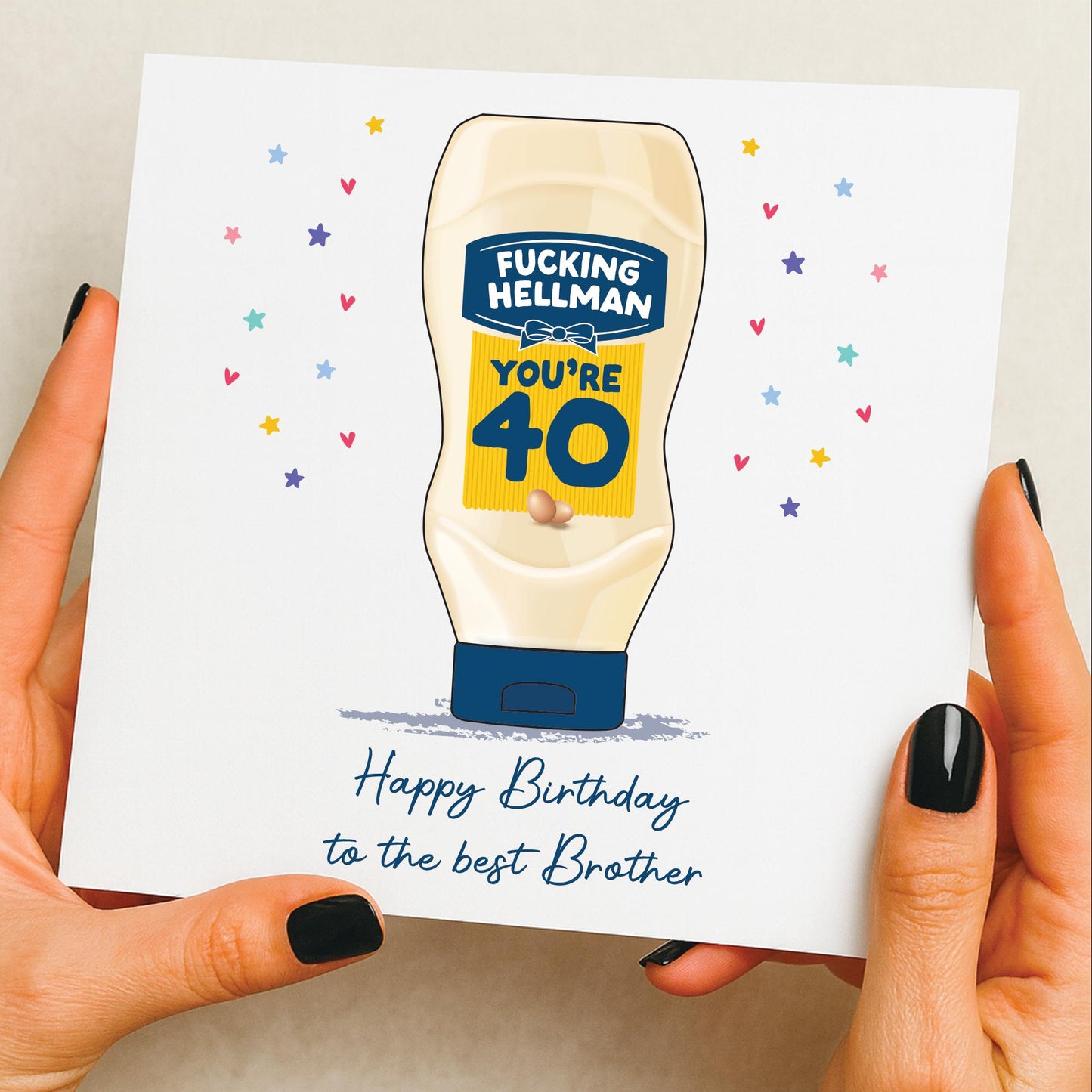 40th Funny Birthday Card for Brother | Funny Card | Fun Birthday Day Card | Birthday Day Gift for Brother | Forty Funny Card | Mayo card