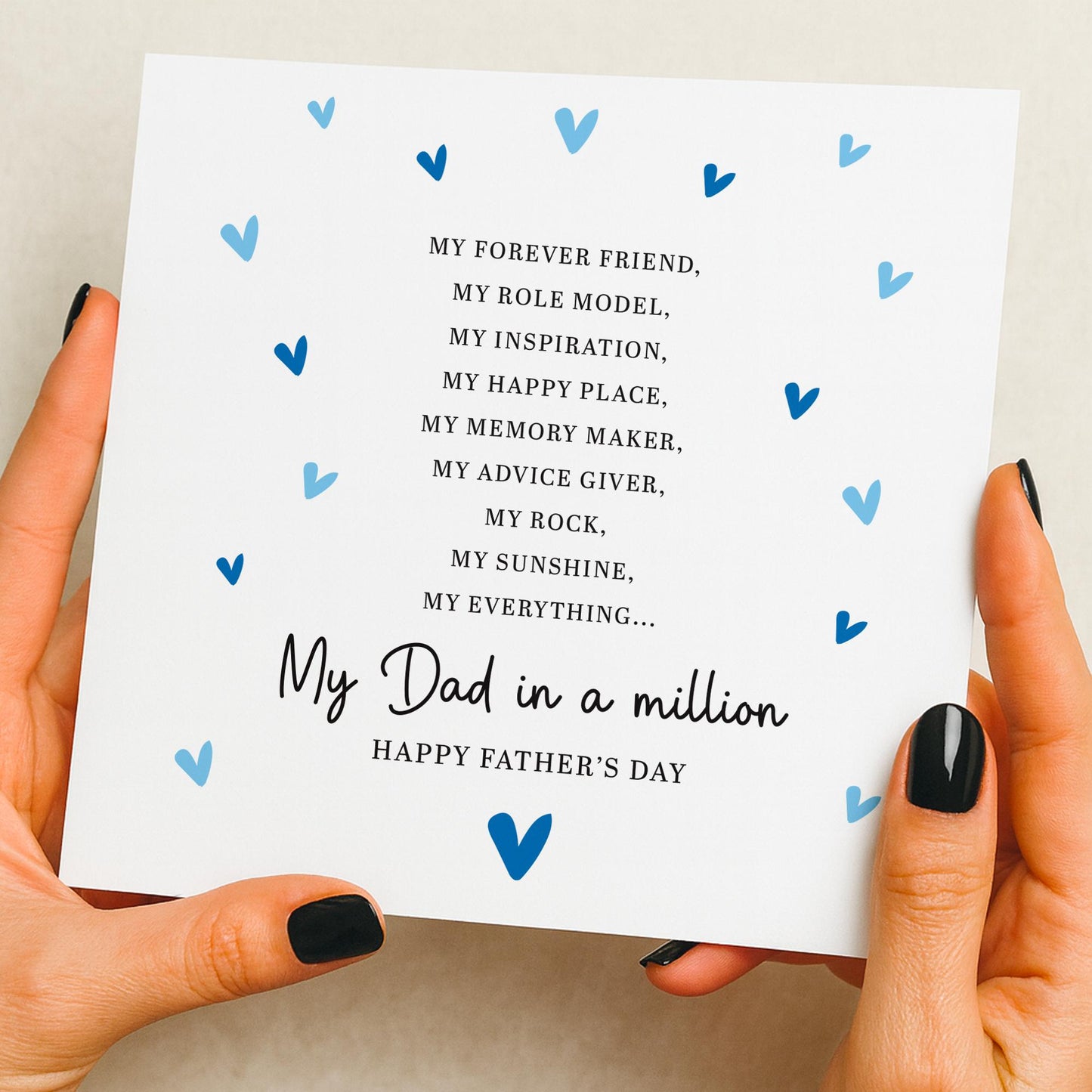 Fathers Day Card, From Fathers or Son, Poem, Cute Fathers Day Card Mum, Happy Father's Day Cards, Personalised Fathers Day Gift, luxury card