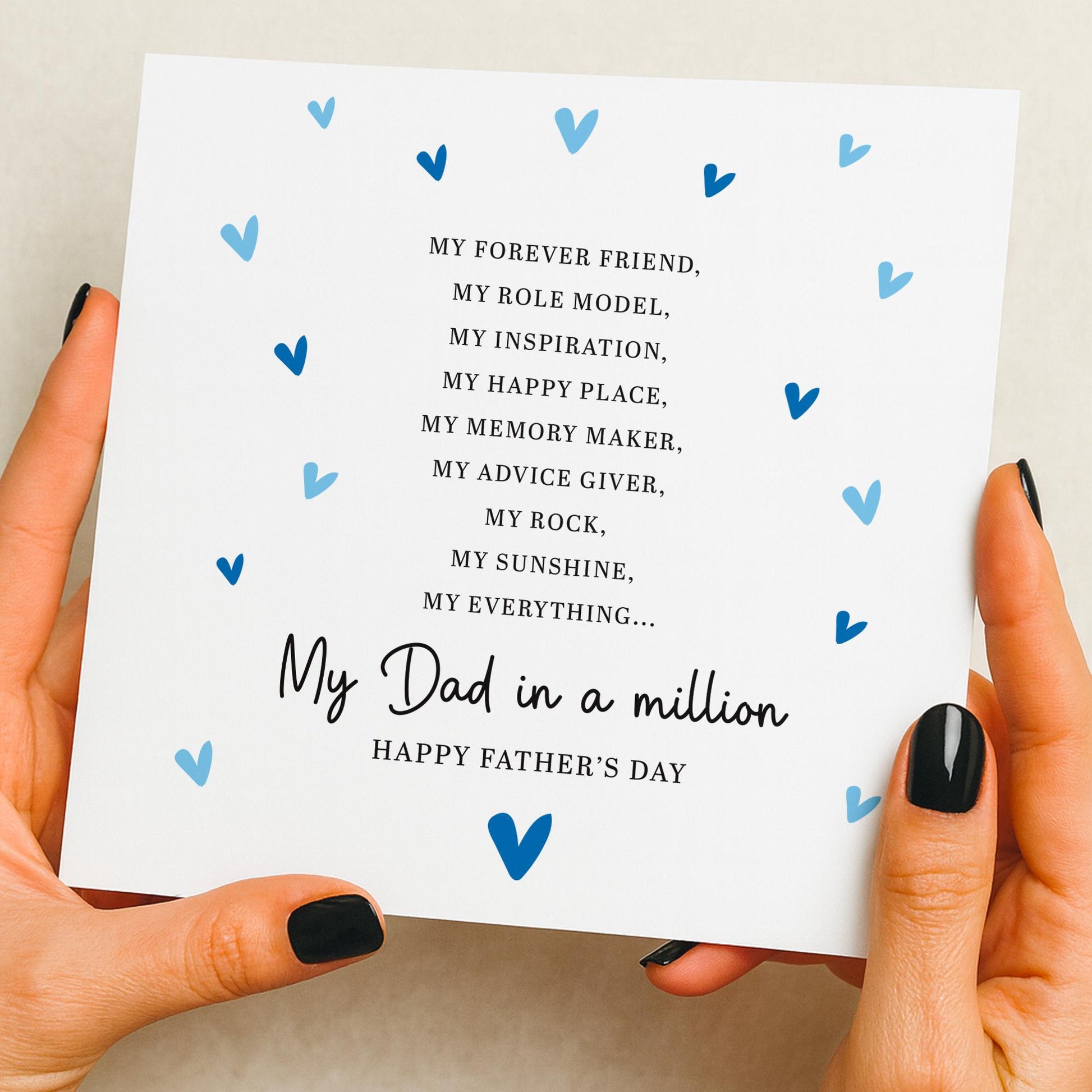 Fathers Day Card, From Fathers or Son, Poem, Cute Fathers Day Card Mum, Happy Father's Day Cards, Personalised Fathers Day Gift, luxury card