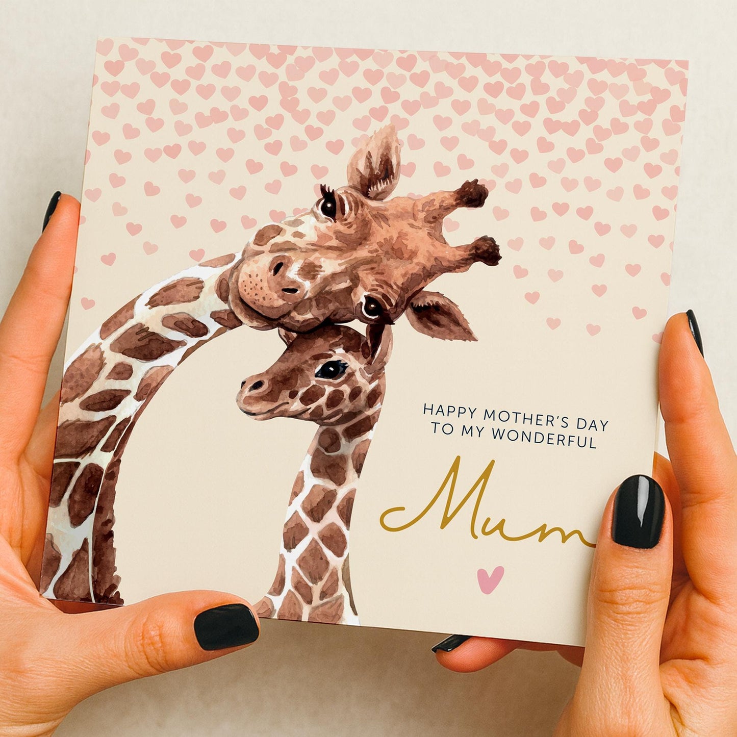 Mum Birthday Card - Giraffe Design Personalizable