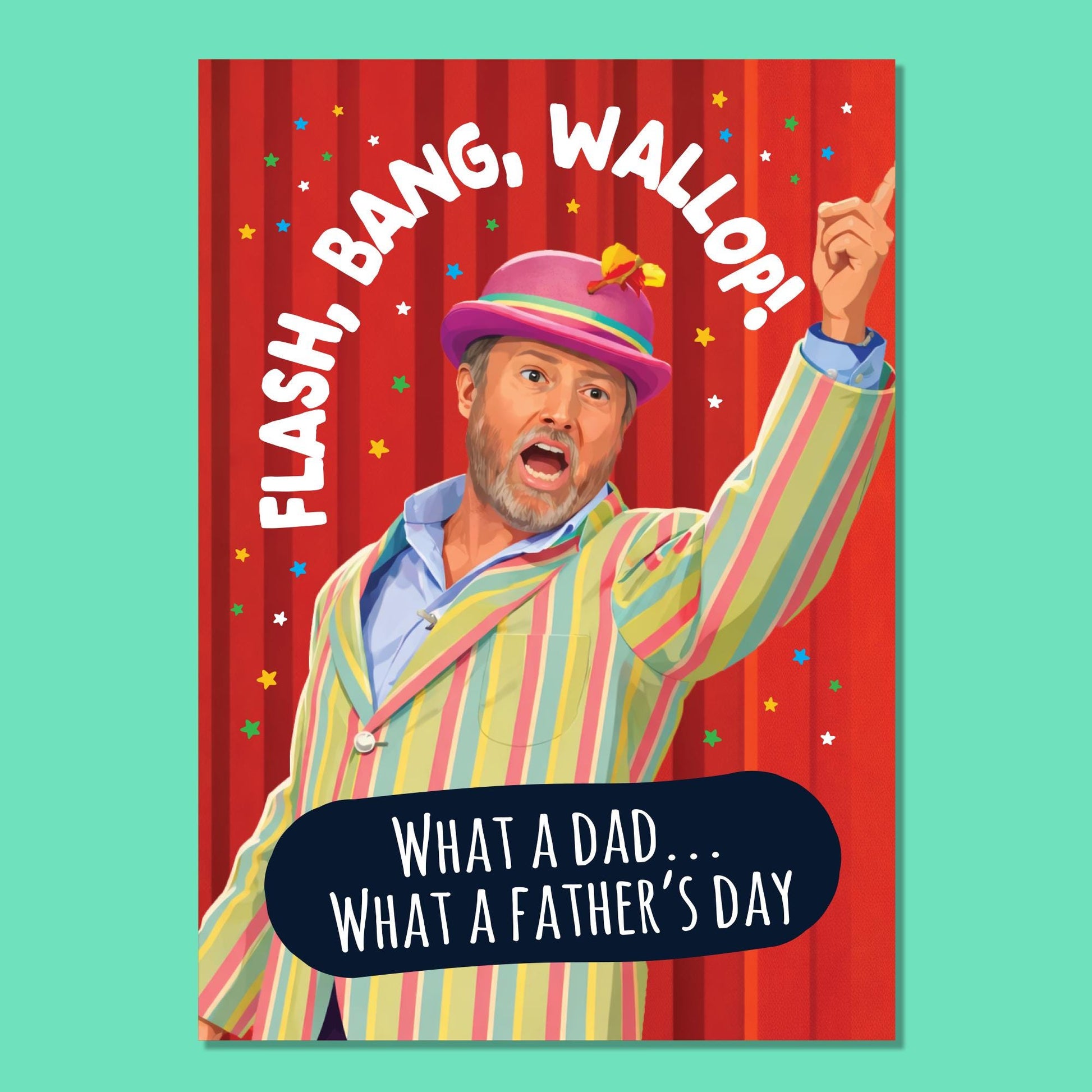 Flash bang wallop, what a Fathers Day, Funny Father's Day Card, David Mitchell Meme, Last One Laughing Inspired, For Him Her