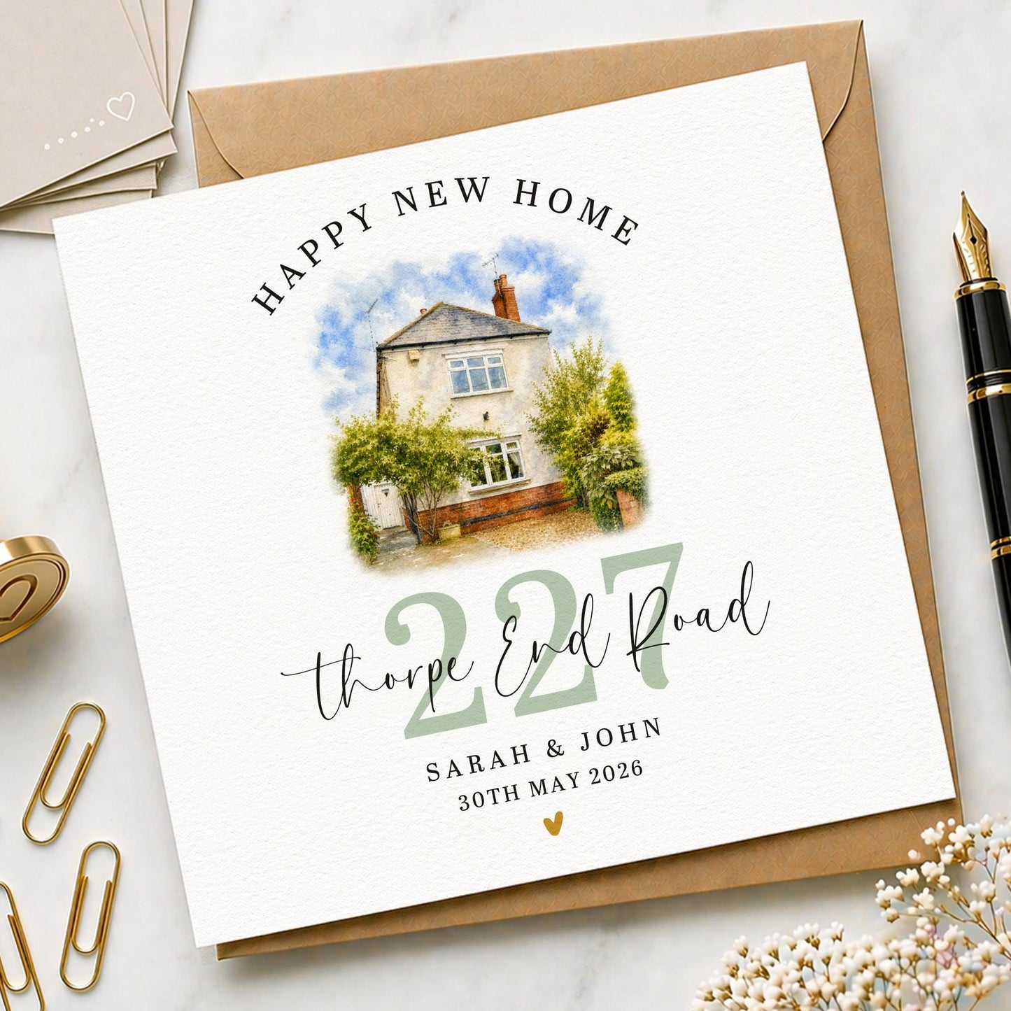 Handmade New Home Card for Couple | Housewarming Card | Congratulations New Home | Moving House Card | First Home Gift | New House Card UK