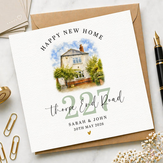 Handmade New Home Card for Couple | Housewarming Card | Congratulations New Home | Moving House Card | First Home Gift | New House Card UK