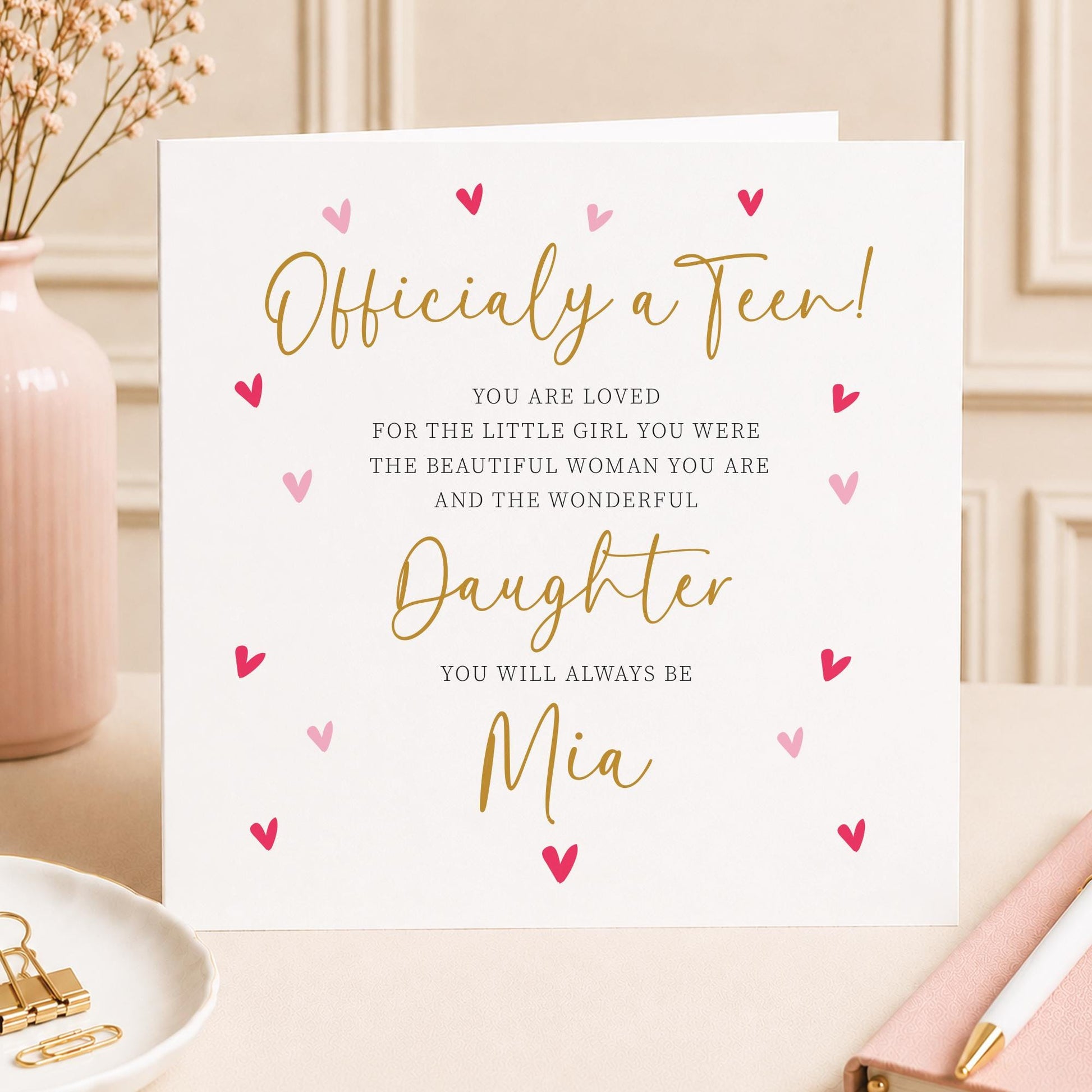 13th Birthday Card For Daughter, Granddaughter 13th Birthday Card, Teen card, Gift Sister, Thirteen Birthday, 13th Birthday Niece, poem
