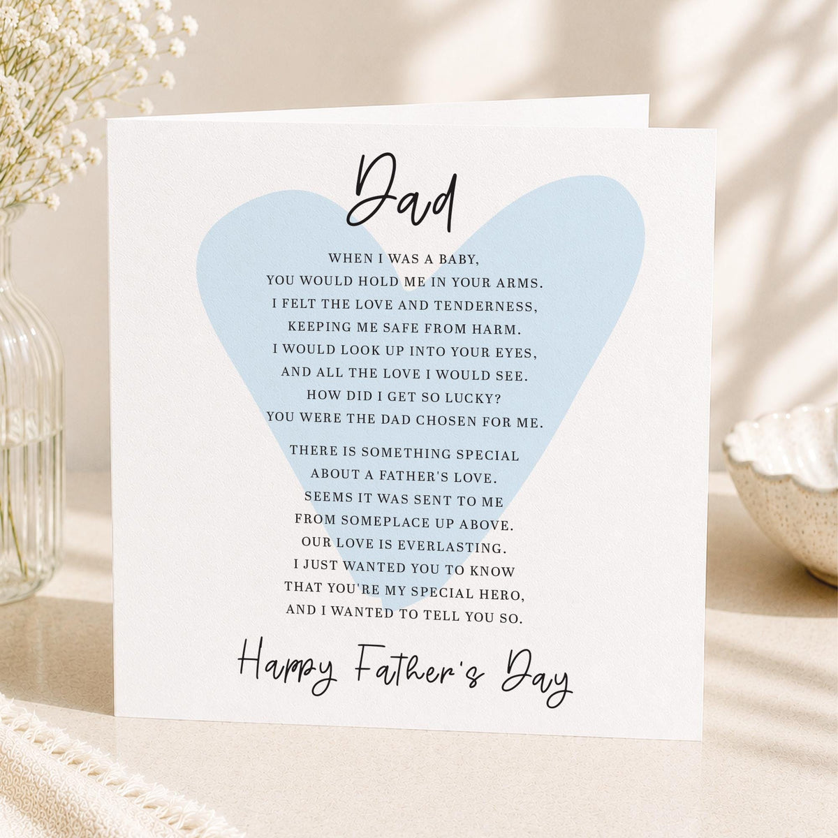 Fathers Day Card with Poem, Verse - Happy Father's Day - To my Amazing Dad - Kraft Envelope, Fathers Day Gifts, luxury card, keepsake cards