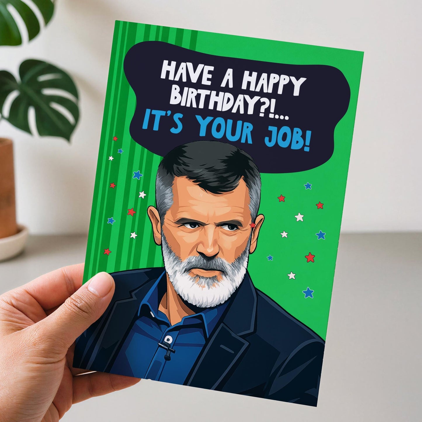 Roy Keane Birthday Card, Football card, Funny Quote Card,World cup theme, for him, her, brother, sister, boyfriend, girlfriend, friend
