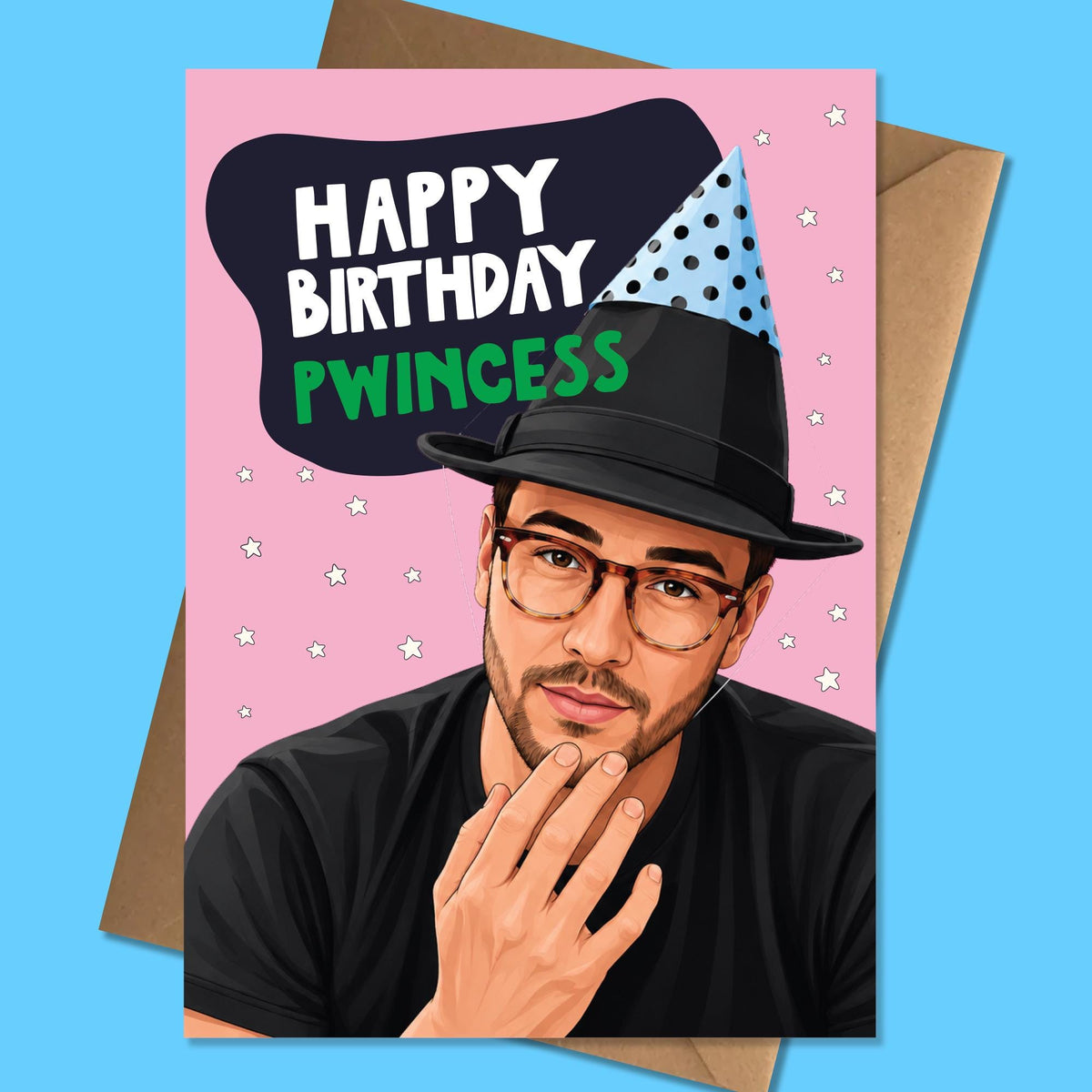 Funny Pwincess Birthday card, Pwincess, Meme birthday for Him, for Her, Hand made card