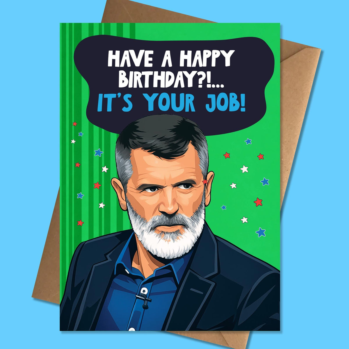Roy Keane Birthday Card, Football card, Funny Quote Card,World cup theme, for him, her, brother, sister, boyfriend, girlfriend, friend