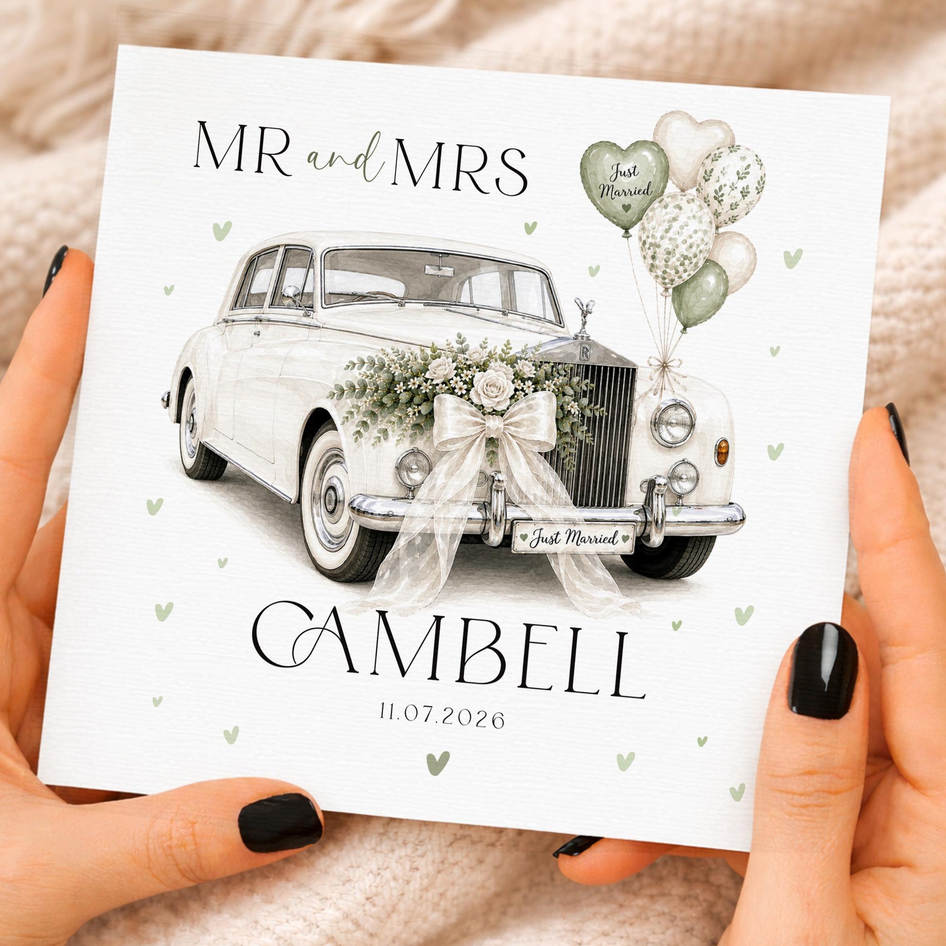 Personalised Wedding Floral Card | Newly Married Couple Greeting | Congratulations Wedding Card | Wedding Gift Card | Spring, Summer Wedding