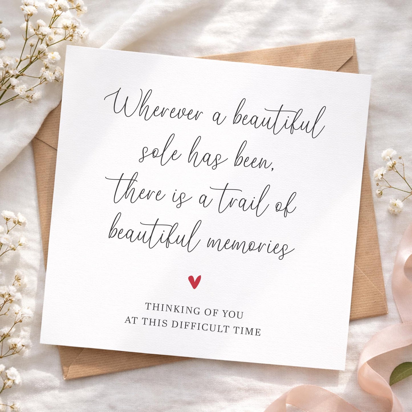 Sympathy Card, Handmade Sympathy Card, Simple elegant, Bereavement, Condolences, Sorry for your Loss, Thinking of You