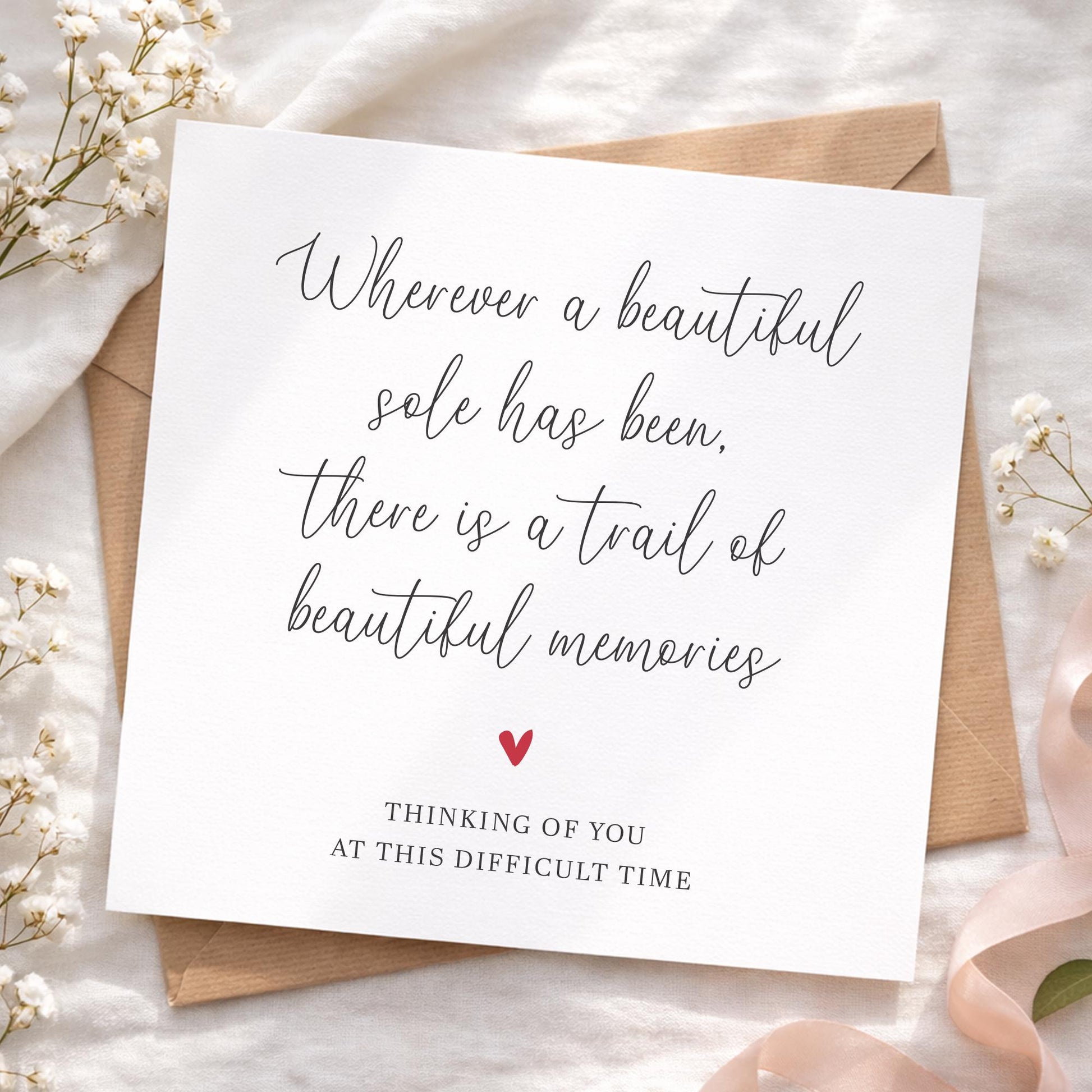 Sympathy Card, Handmade Sympathy Card, Simple elegant, Bereavement, Condolences, Sorry for your Loss, Thinking of You